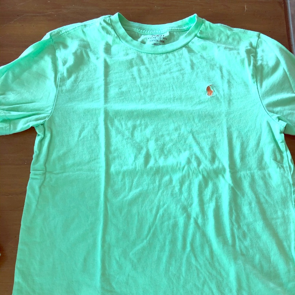 Lime green polo tee